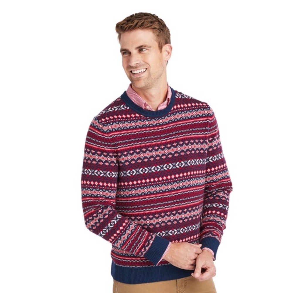Vineyard Vines Men's Red and Blue Crewneck Sweater large red white blue new